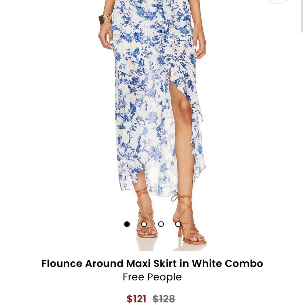 Free People Maxi skirt floral fall style flowy ruffle‎ boho Y2K size 12